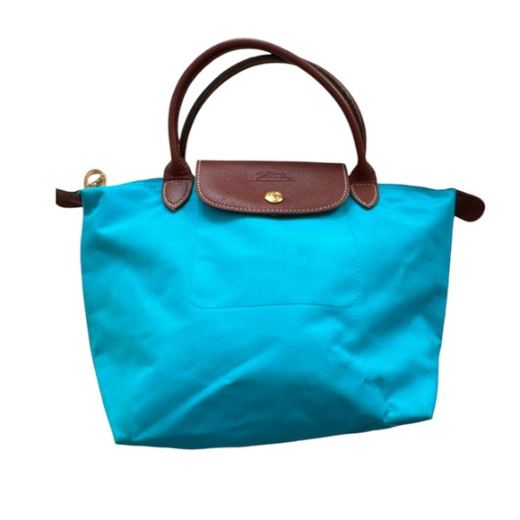 Longchamp Mini Turquoise Blue Tote Bag Le Pilage original - Picture 3 of 7
